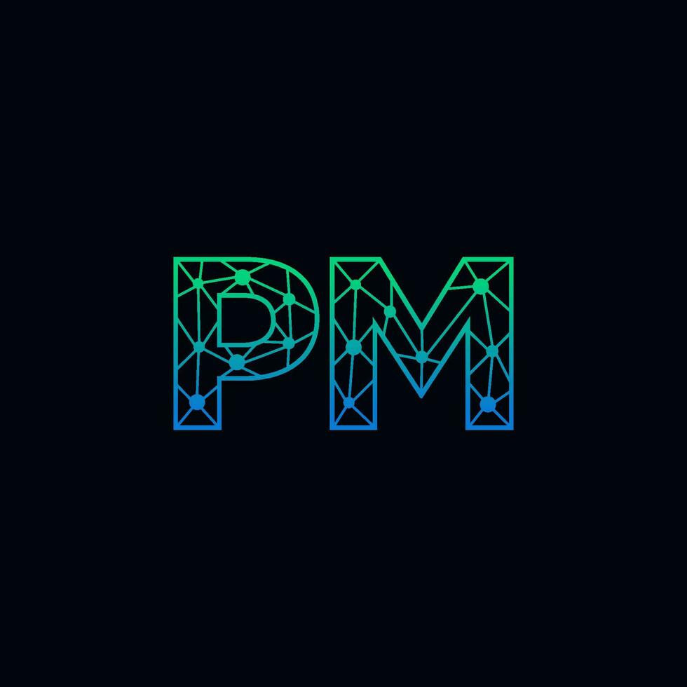astratto lettera pm logo design con linea punto connessione per tecnologia e digitale attività commerciale azienda. vettore