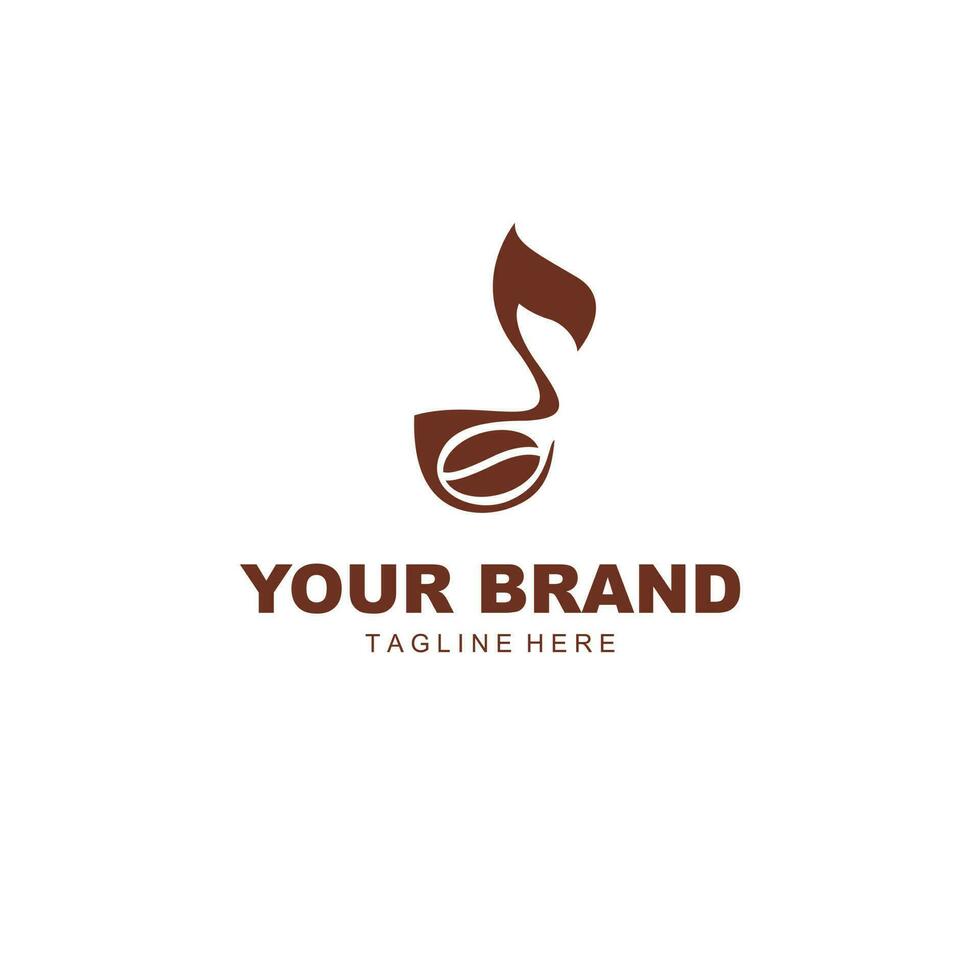 musica Nota e caffè fagiolo logo illustrazione vettore