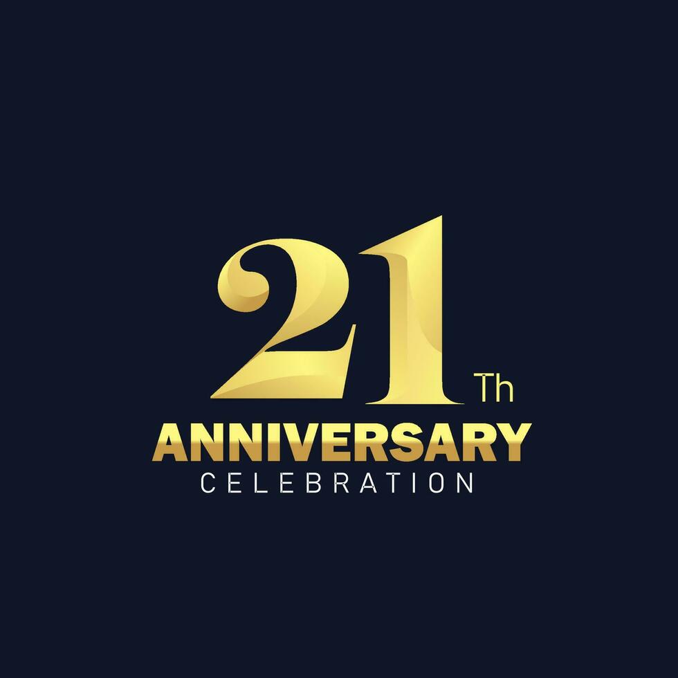 21 anniversario logo disegno, d'oro anniversario logo. 21 anniversario modello, 21 anniversario celebrazione vettore