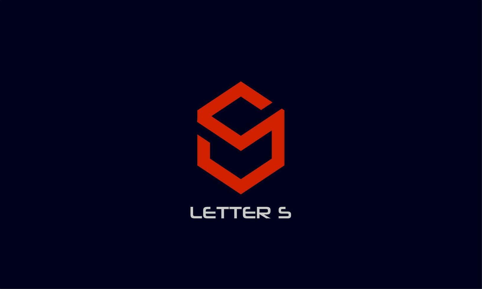 iniziale lettera cubo linea S logo. piatto vettore logo design modello elementi.