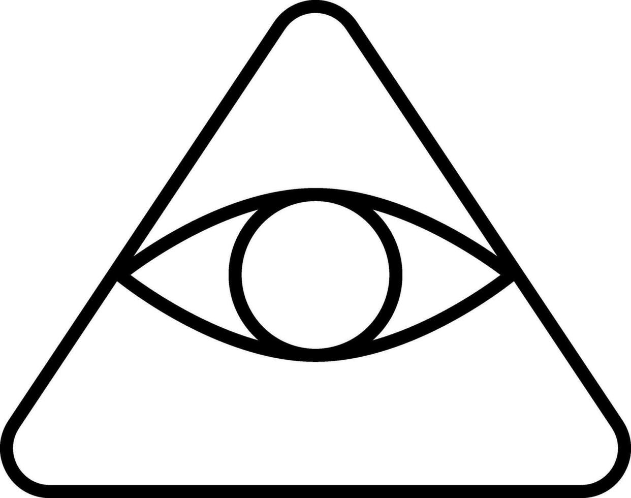 piramide occhio nero ictus icona o simbolo. vettore