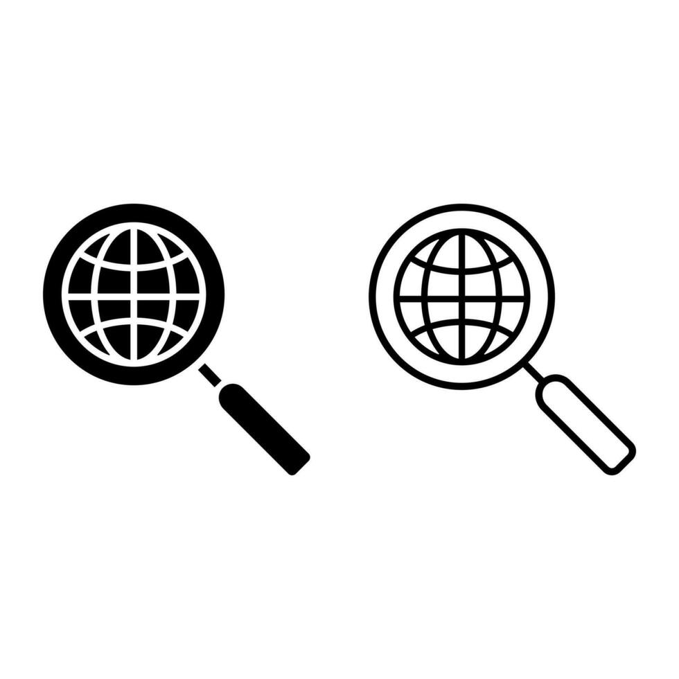 ricerca icona vettore. aumentare illustrazione cartello. lente d'ingrandimento simbolo o logo. vettore