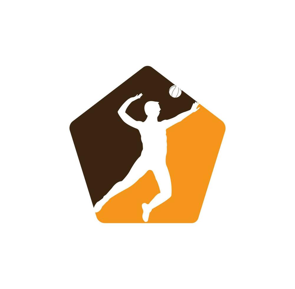 pallavolo club logo distintivo etichetta volley palla logo design modello vettore