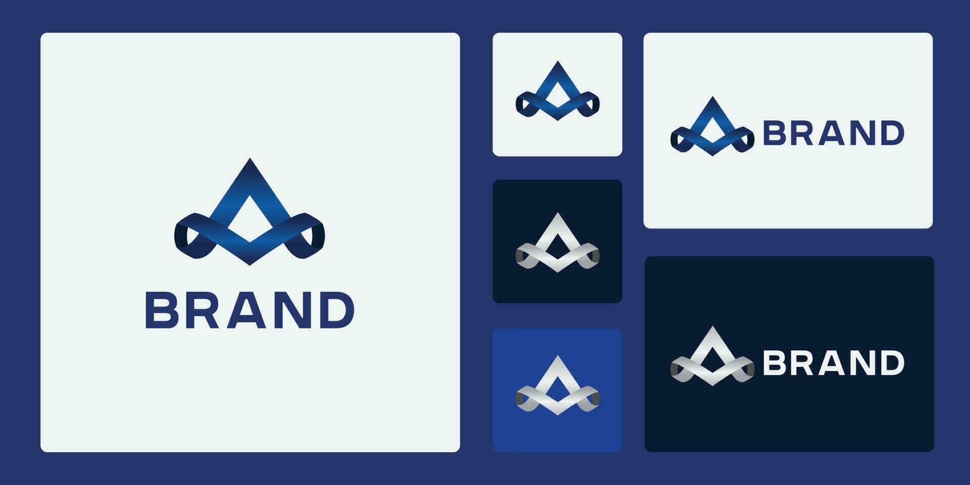 un' 3d lettera logo impostato con pendenza blu colore quello sembra elegante e moderno. adatto per uso nel aziende, Marche, e imprese. vettore