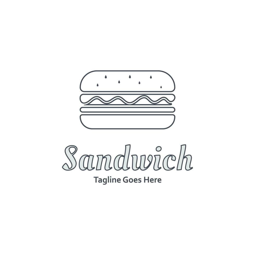 Sandwich logo modello con vettore concetto