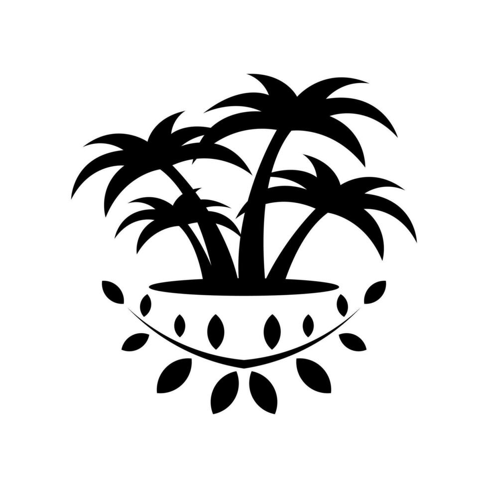spiaggia icona logo design vettore