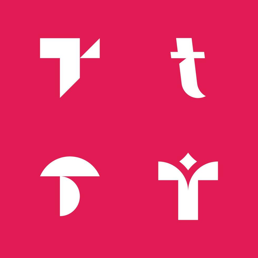 modello di progettazione dell'icona del logo della lettera t vettore