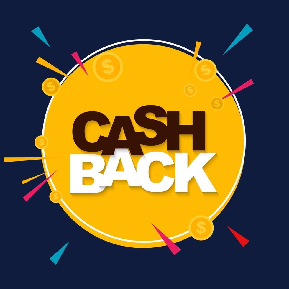 poster di cashback di denaro con monete del dollaro d'oro vettore