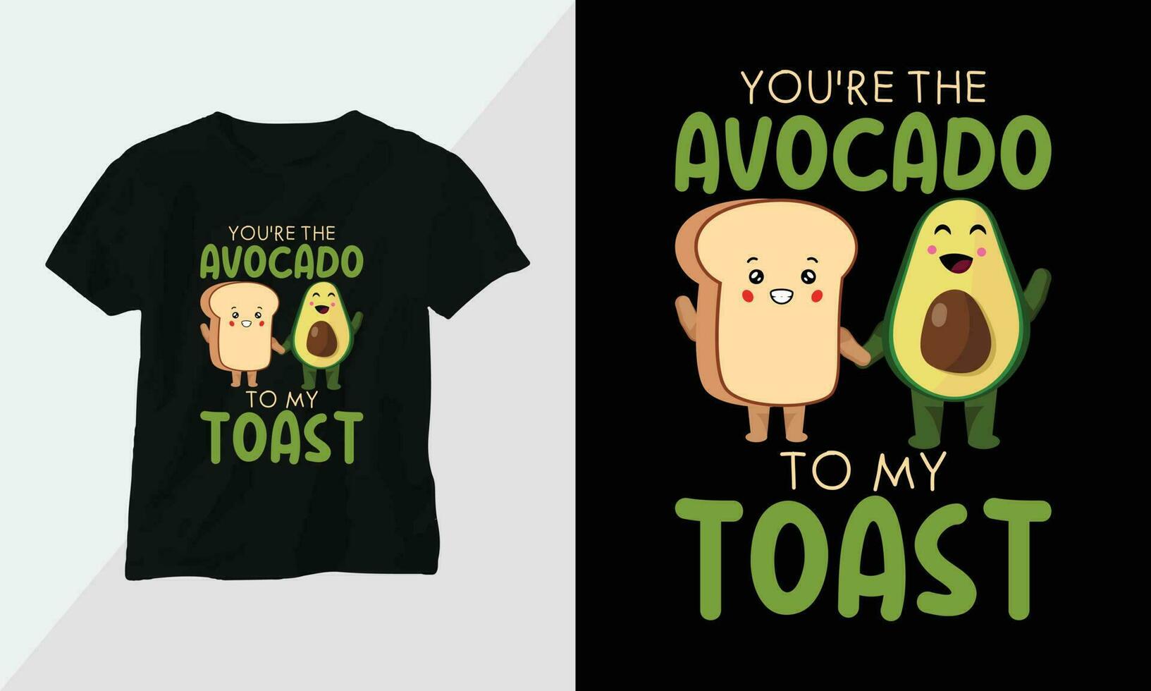 divertente avocado maglietta design concetto abbigliamento design cartone animato tipografia vettore