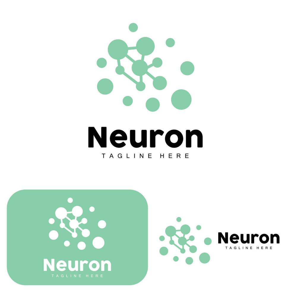 neurone logo design vettore nervo cellula illustrazione molecolare dna Salute marca