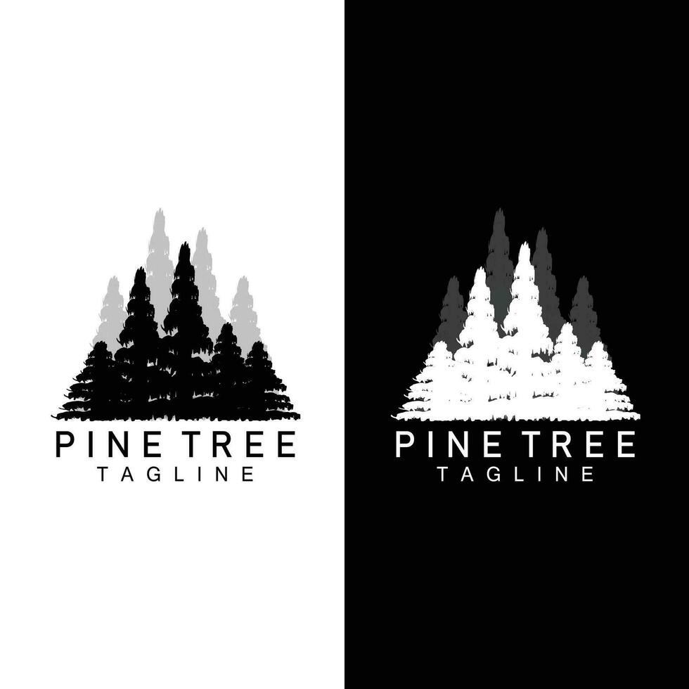 pino albero logo, verde pianta vettore, albero silhouette disegno, icona, illustrazione, modello vettore