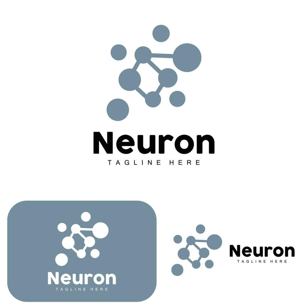 neurone logo design vettore nervo cellula illustrazione molecolare dna Salute marca