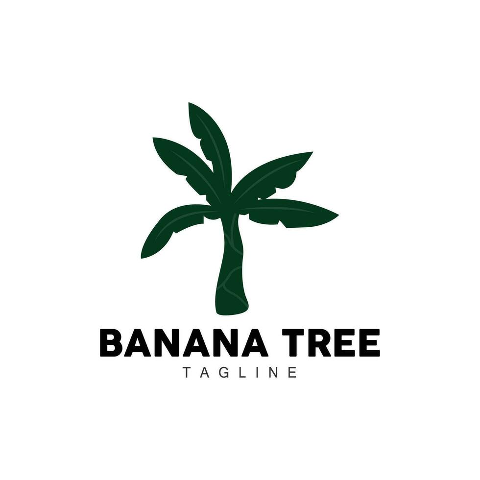 Banana albero logo, frutta albero pianta vettore, silhouette disegno, modello illustrazione vettore