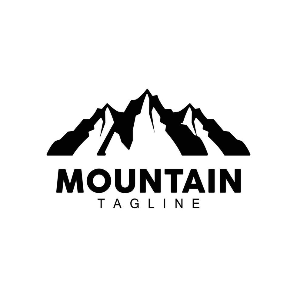 montagna logo, semplice silhouette disegno, natura paesaggio vettore icona, illustrazione modello