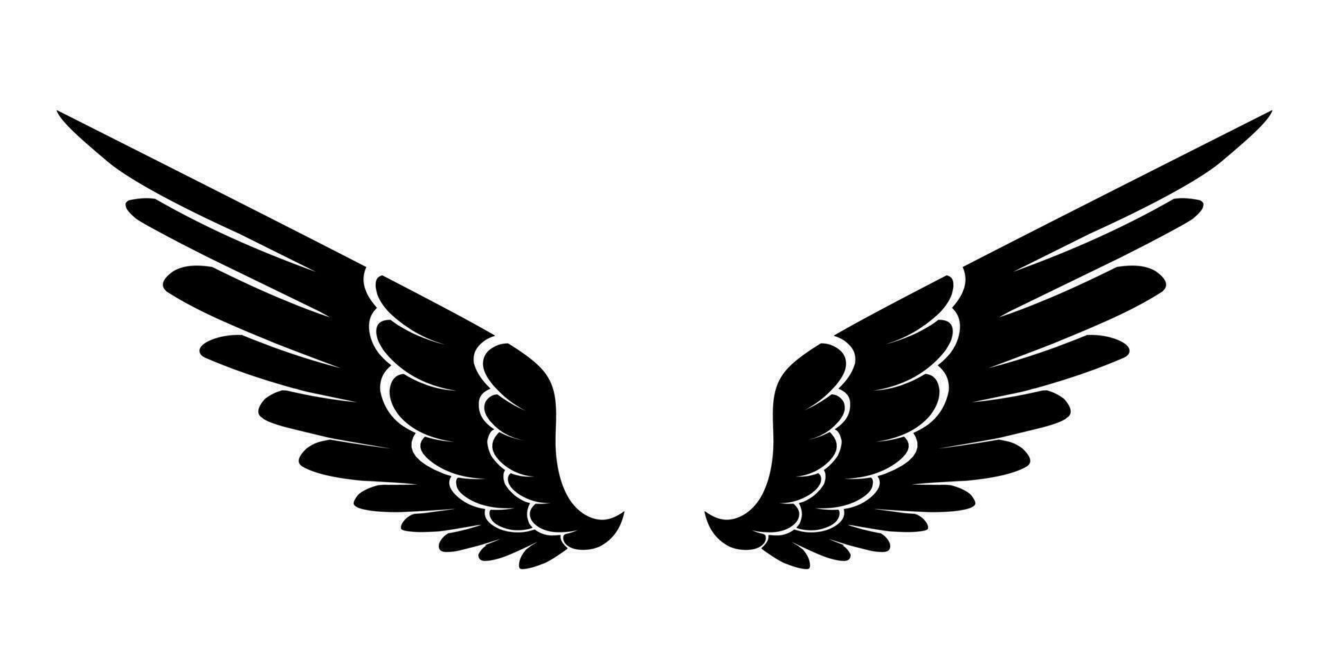 vettore silhouette angelo Ali logo