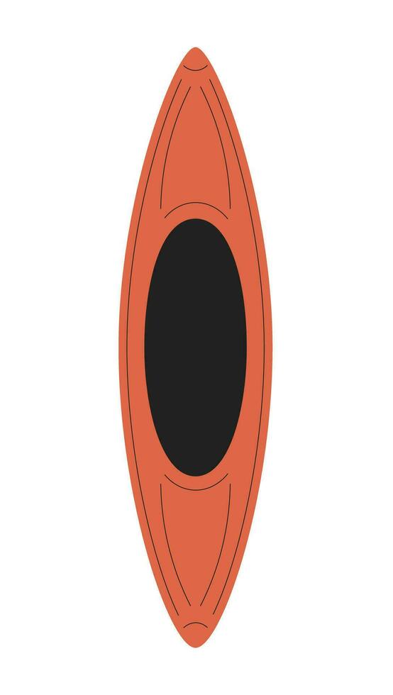 rosso kayak nave semi piatto colore vettore oggetto. acqua gli sport attrezzatura. all'aperto ricreazione. modificabile cartone animato clip arte icona su bianca sfondo. semplice individuare illustrazione per ragnatela grafico design