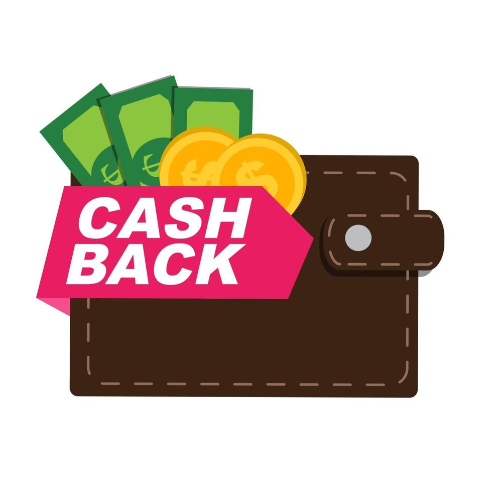 poster di cashback di denaro con monete del dollaro d'oro vettore