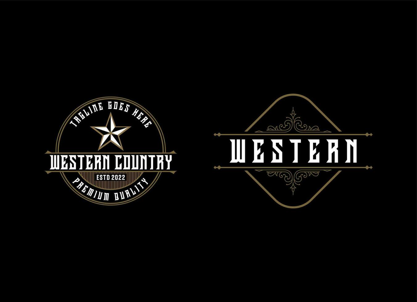 tipografia dell'emblema del paese vintage per l'ispirazione del design del logo del ristorante del bar occidentale vettore