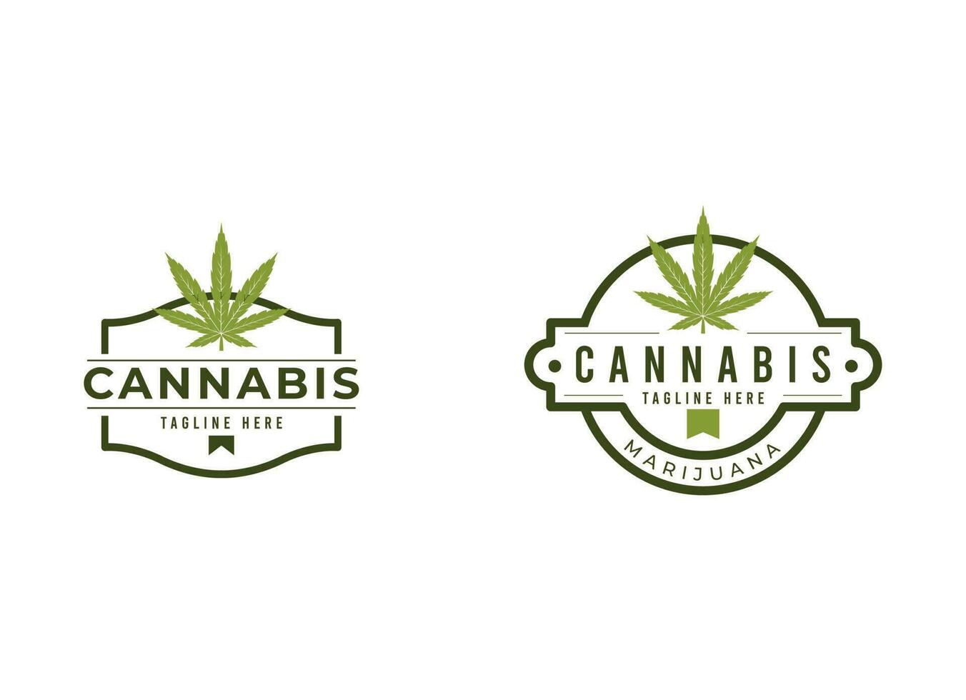 canapa foglia logo vettore icona. medico marijuana logo emblema. canapa emblema logo design