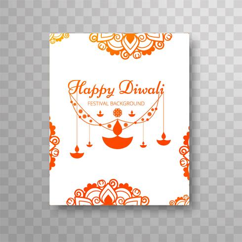 Design moderno bellissimo opuscolo colorato di diwali vettore