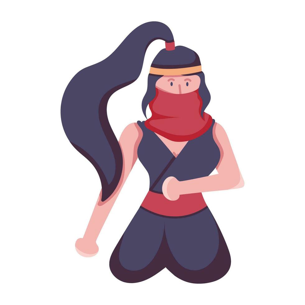 di moda kunoichi ninja vettore