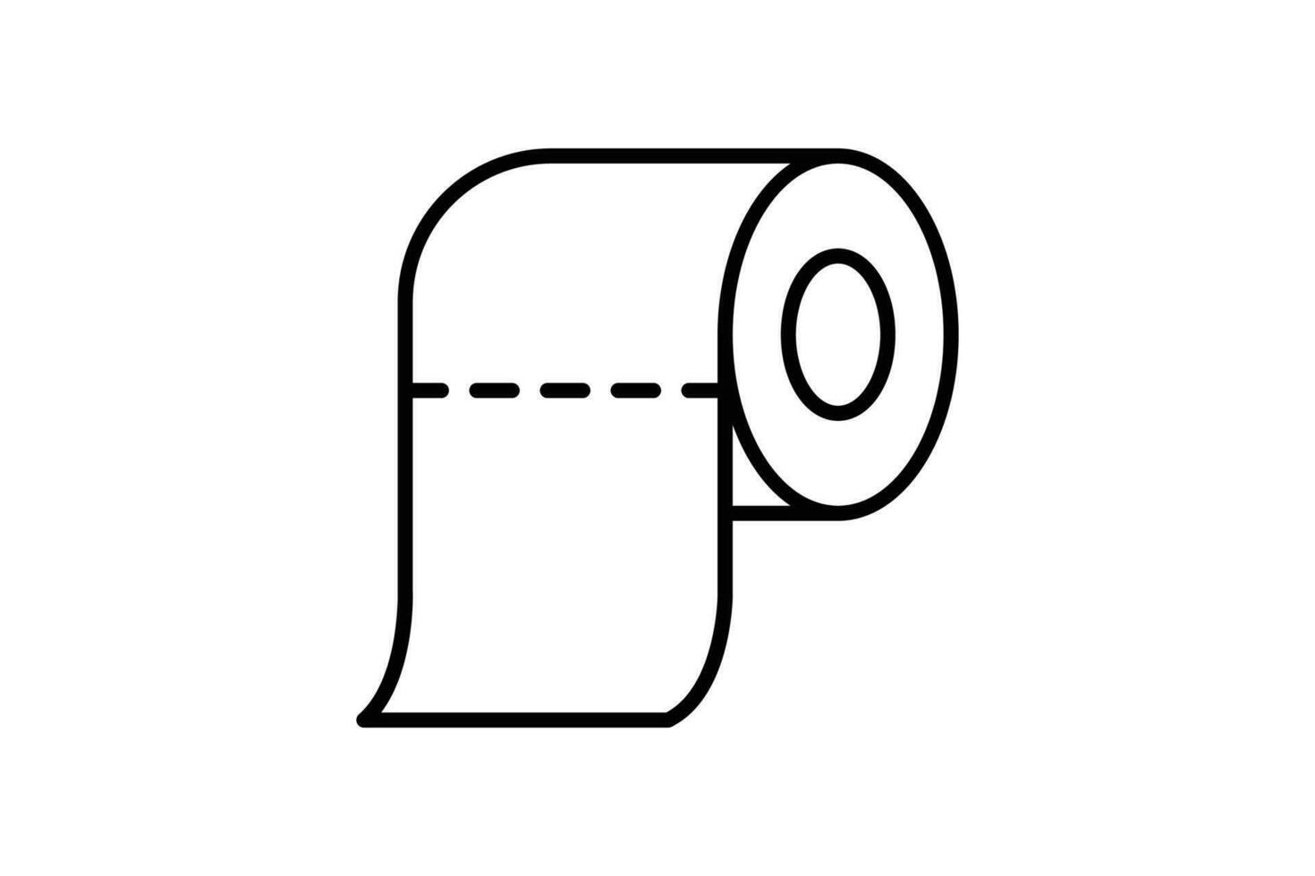 gabinetto fazzoletto di carta carta rotolo icona. icona relazionato per igiene, bagno. linea icona stile design. semplice vettore design modificabile