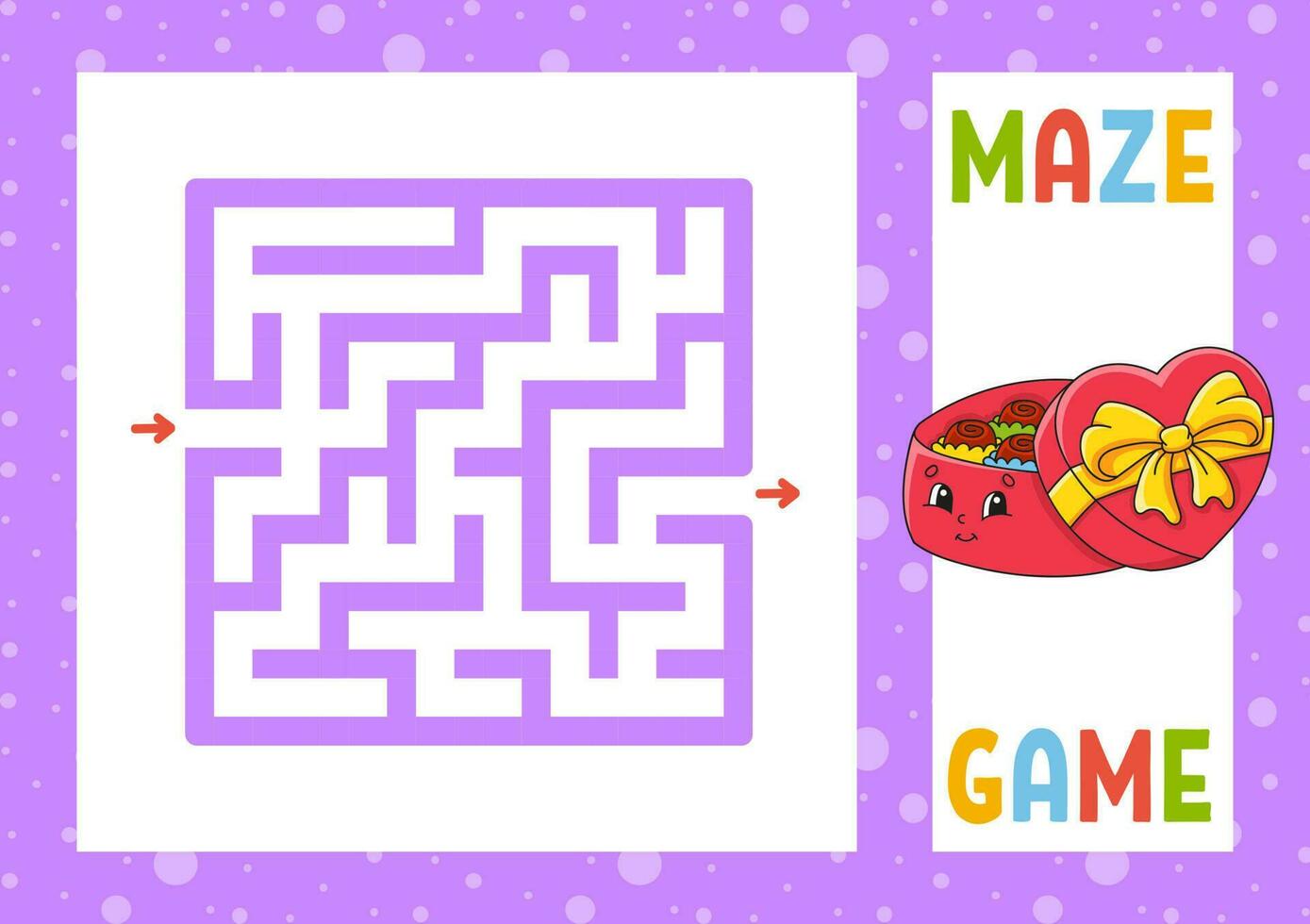 labirinto quadrato. gioco per bambini. puzzle per bambini. carattere felice. enigma del labirinto. illustrazione vettoriale a colori. trovare la strada giusta. illustrazione vettoriale isolato. stile cartone animato.