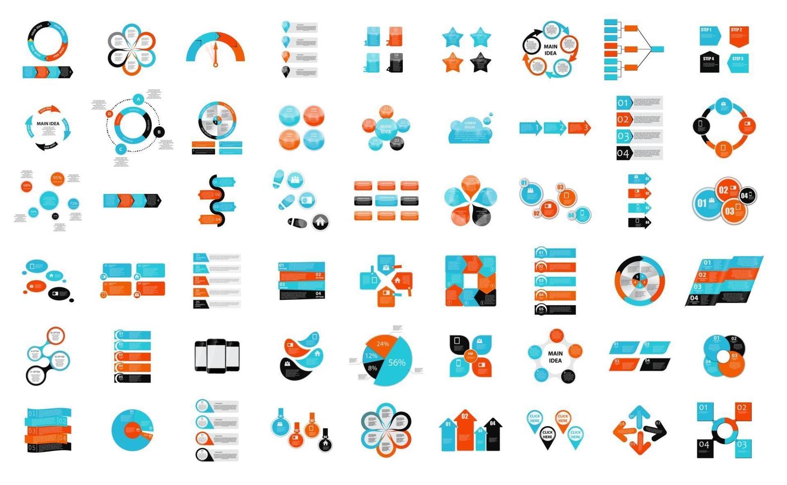 grande raccolta di modelli di elementi infografici per illustrazione vettoriale di affari