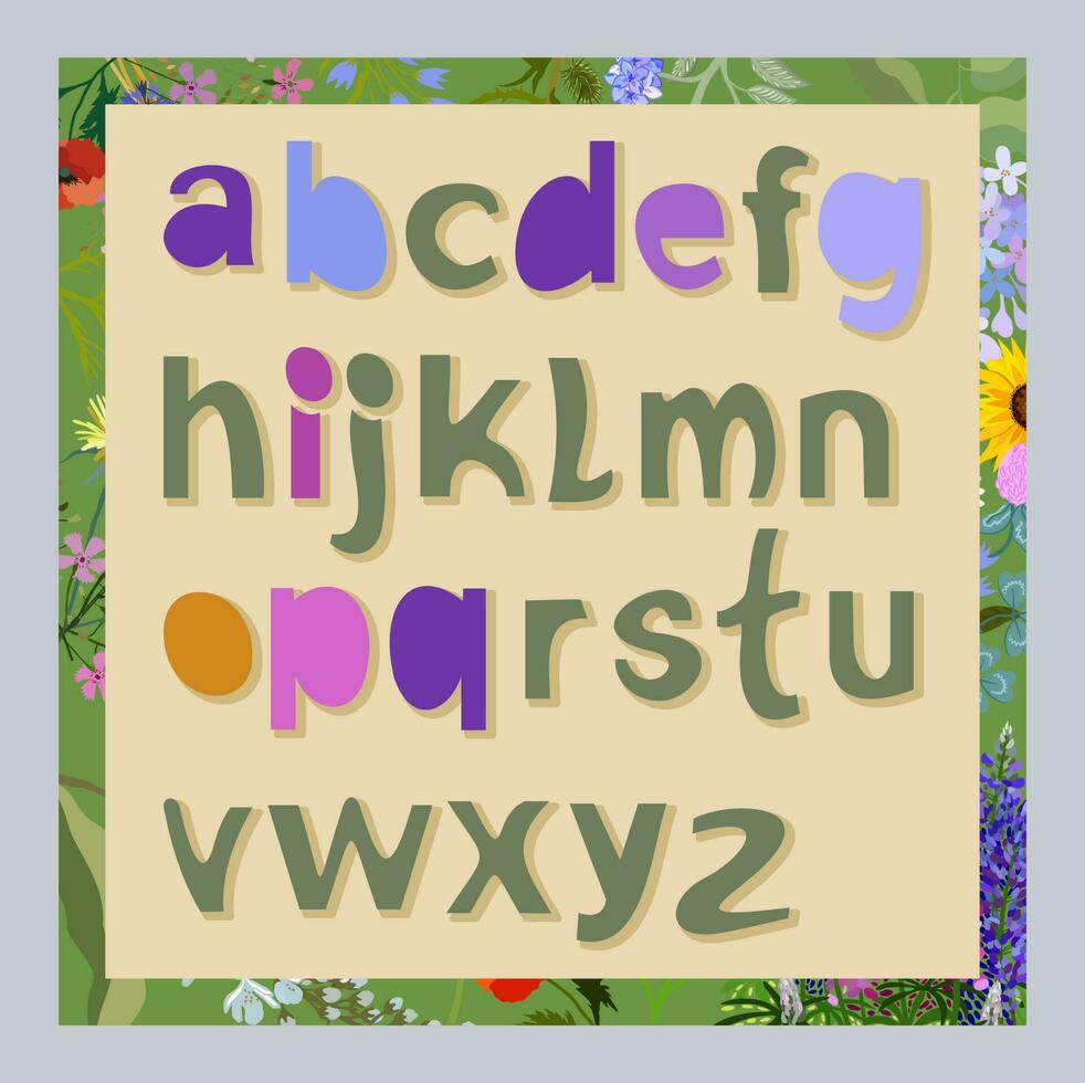 fioritura bellezza. alfabeto. latino lettere. vettore illustrazione.