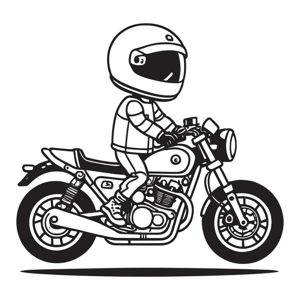 un' motociclo vettore clipart, motociclo linea arte logo, motociclo vettore silhouette, un' uomo equitazione un' motociclo vettore,