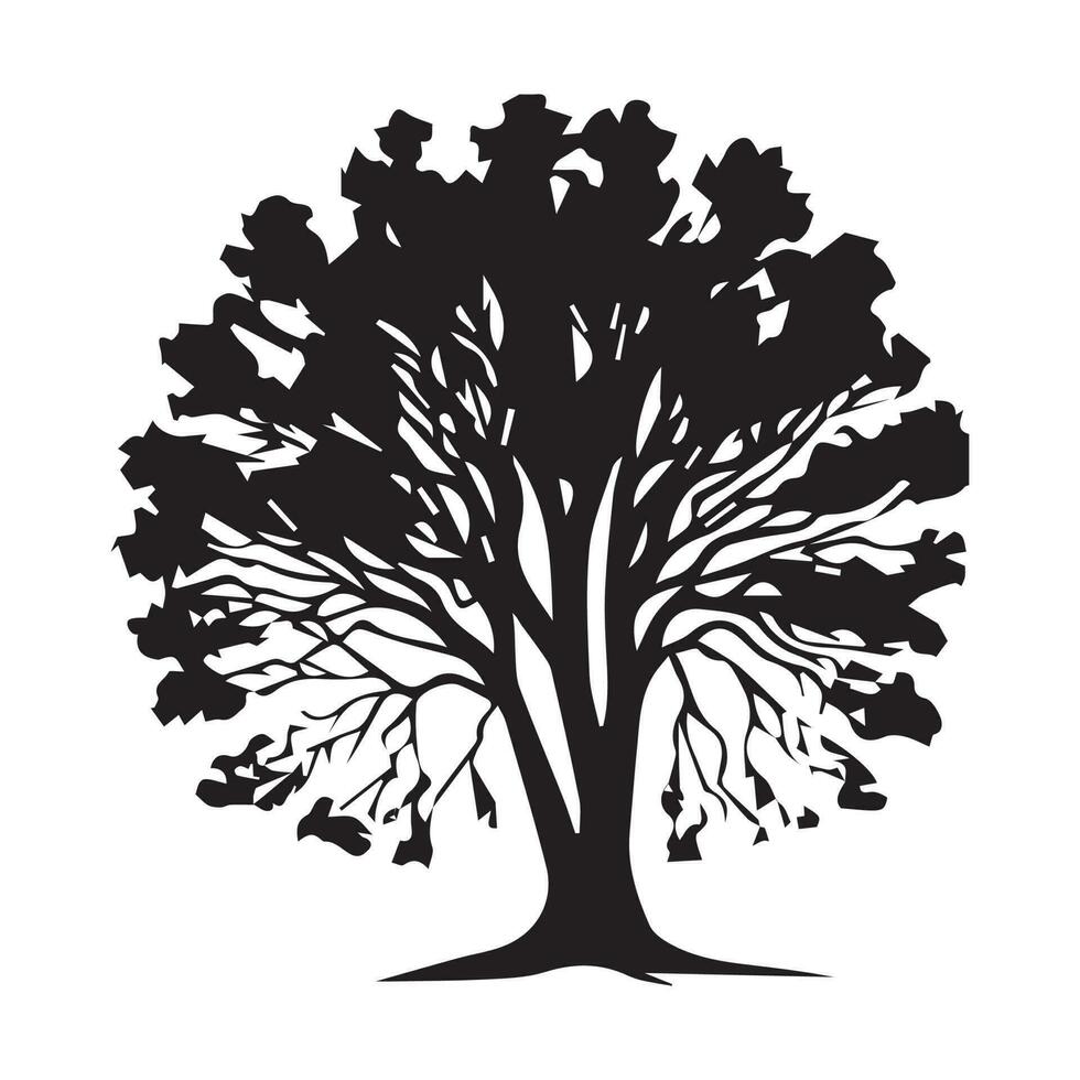 vettore albero silhouette, foresta vettore silhouette, nero e bianca albero e foresta silhouette.