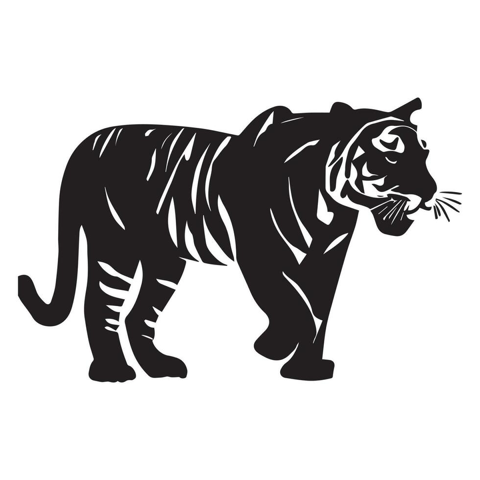 tigre vettore silhouette, tigre nero colore illustrazione