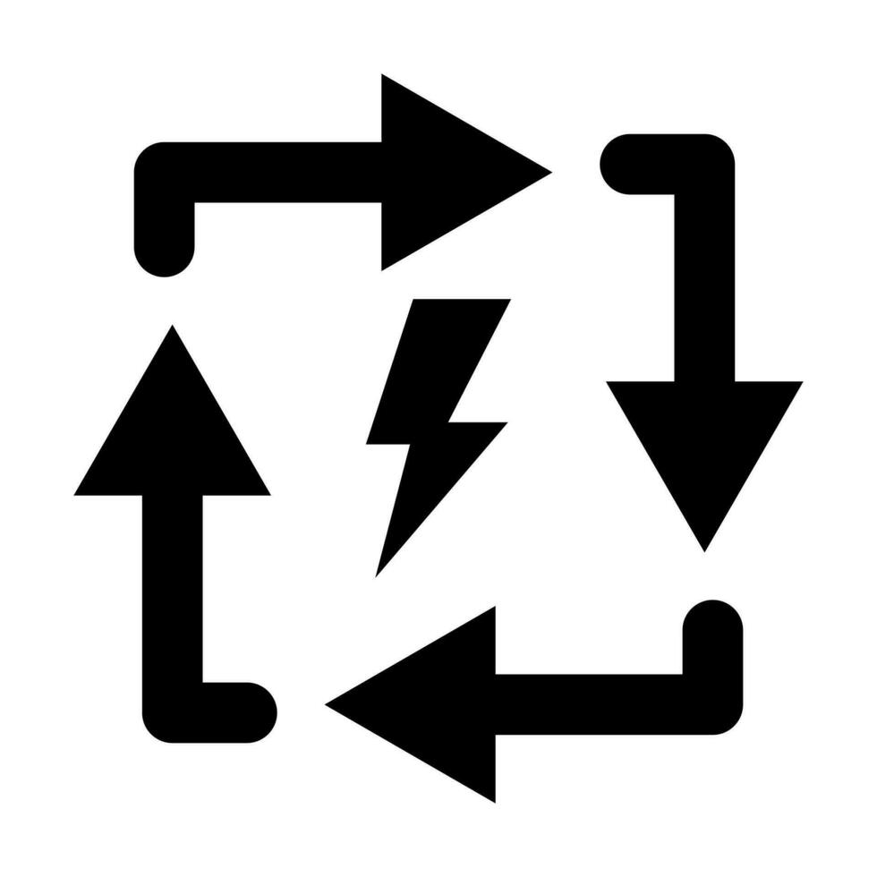 rinnovabile energia glifo icona design vettore