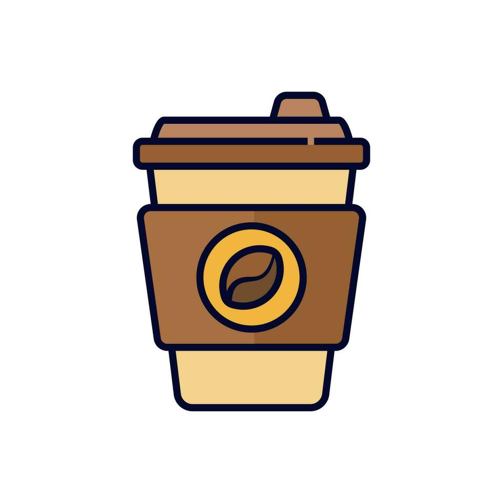 monouso caffè tazza icona con un' colorato design isolato su bianca sfondo vettore