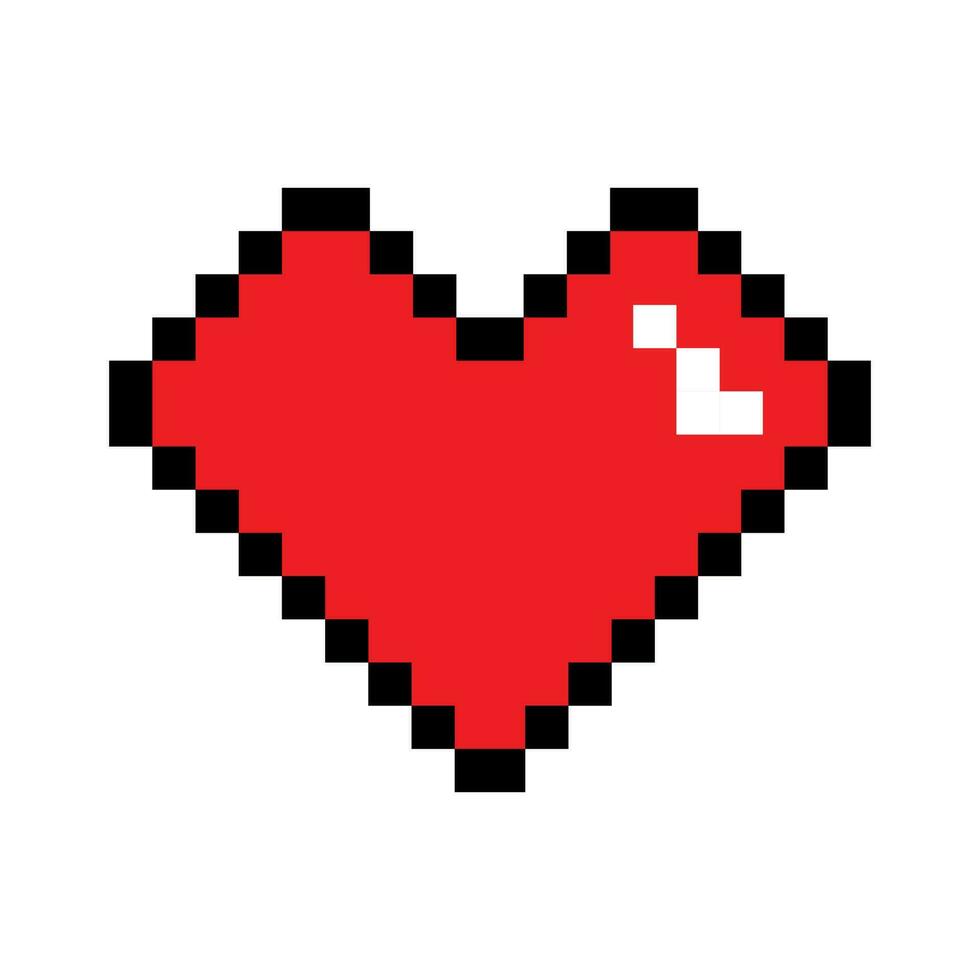 pixel amore cuore simbolo icone. design elementi per San Valentino giorno isolato su bianca sfondo e facile per modificare. vettore