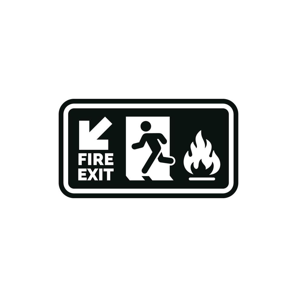 emergenza fuoco Uscita simbolo icona isolato su bianca sfondo vettore