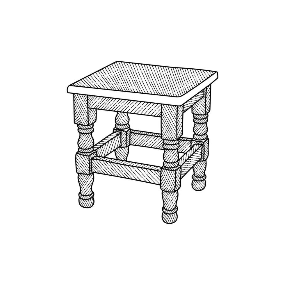 tavolo mobilia icona, elegante mobilia per vivente camera semplice lineare stile. vettore illustrazione modello