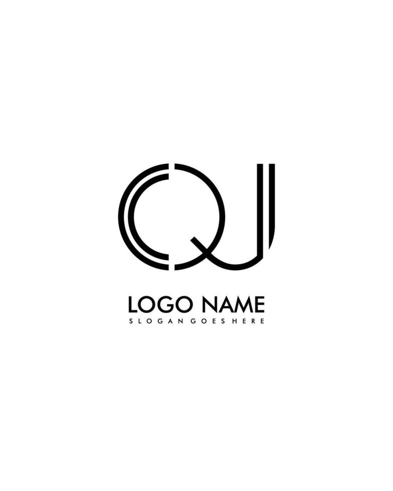 qj iniziale minimalista moderno astratto logo vettore