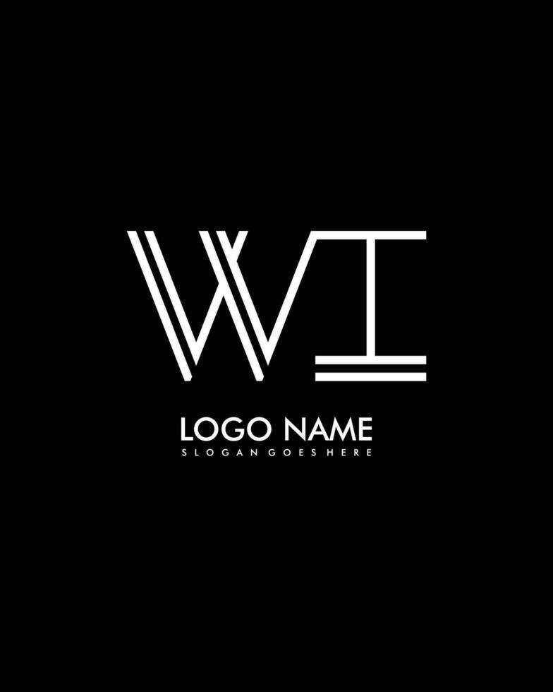 wi iniziale minimalista moderno astratto logo vettore