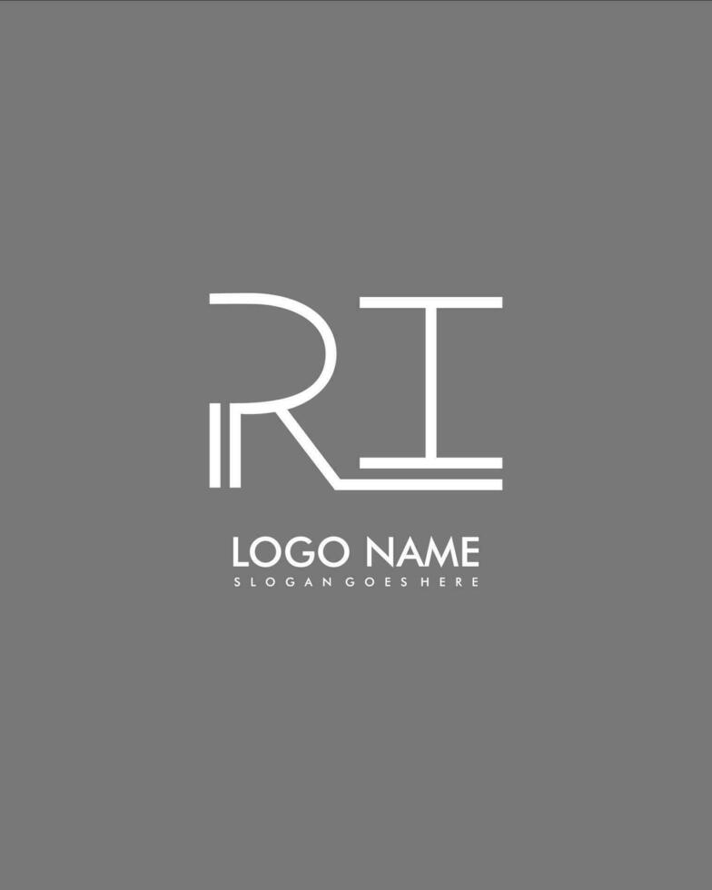 RI iniziale minimalista moderno astratto logo vettore