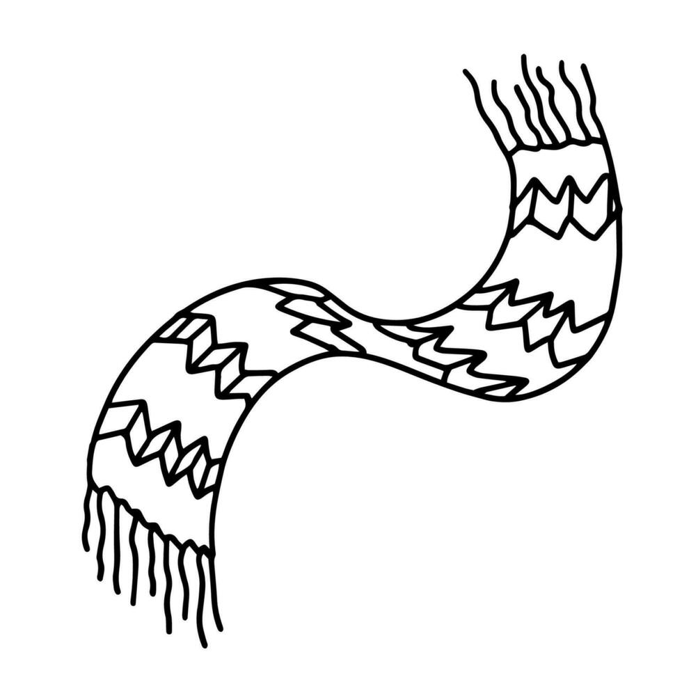 mano disegnato schema illustrazione di sciarpa. inverno capi di abbigliamento elemento nel scarabocchio stile vettore