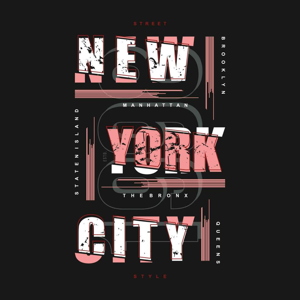 nuovo York città grafico, tipografia vettore, t camicia disegno, illustrazione, bene per casuale stile vettore