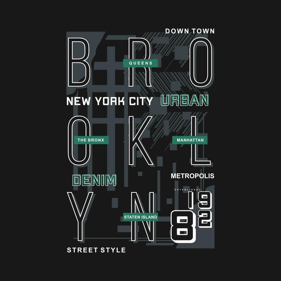 brooklyn grafico, tipografia vettore, t camicia disegno, illustrazione, bene per casuale stile vettore