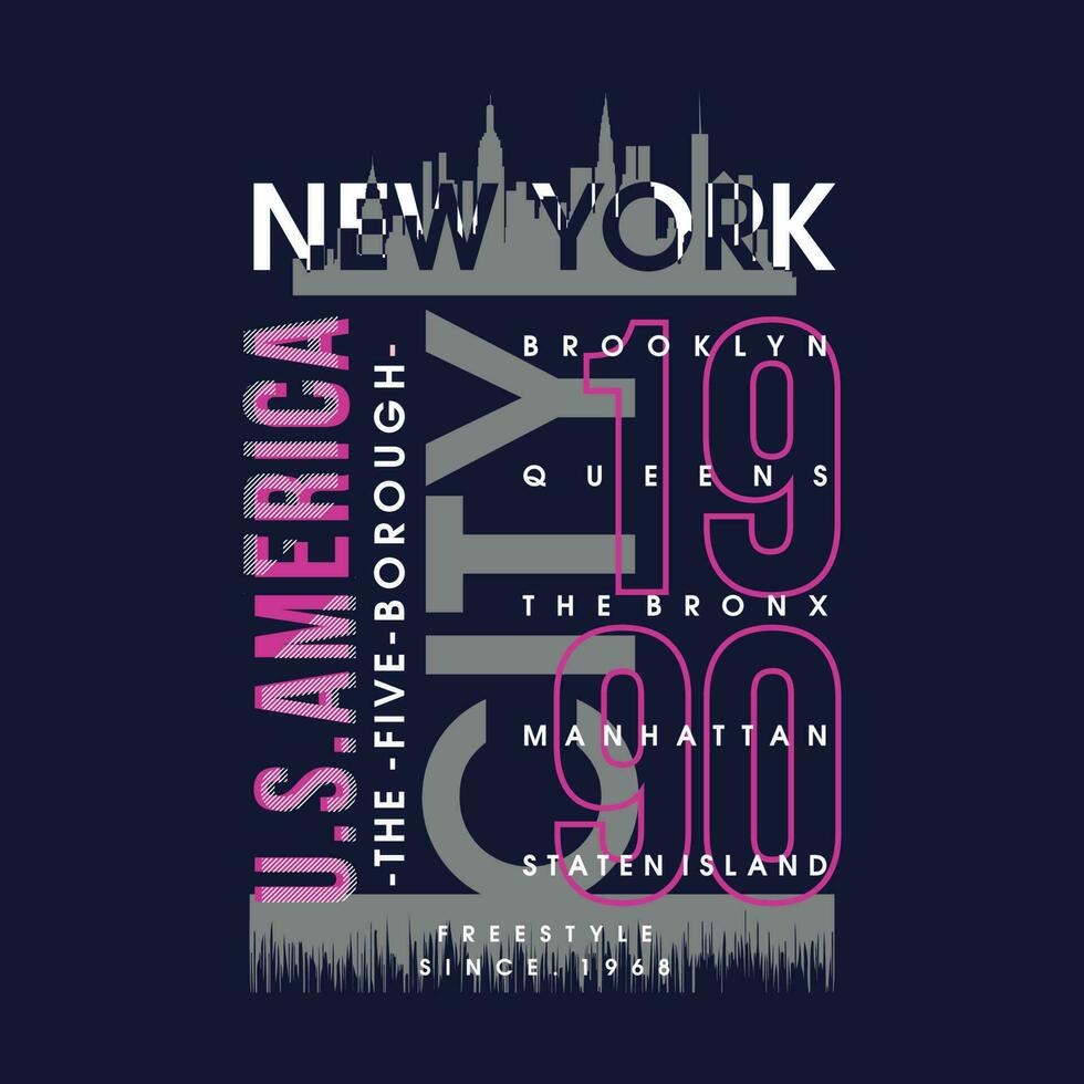 nuovo York città astratto grafico, tipografia vettore, t camicia design illustrazione, bene per pronto Stampa, e altro uso vettore
