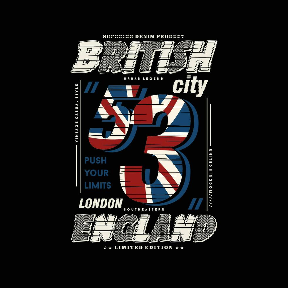 Inghilterra Britannico città astratto bandiera grafico illustrazione, tipografia vettore, per casuale t camicia Stampa vettore