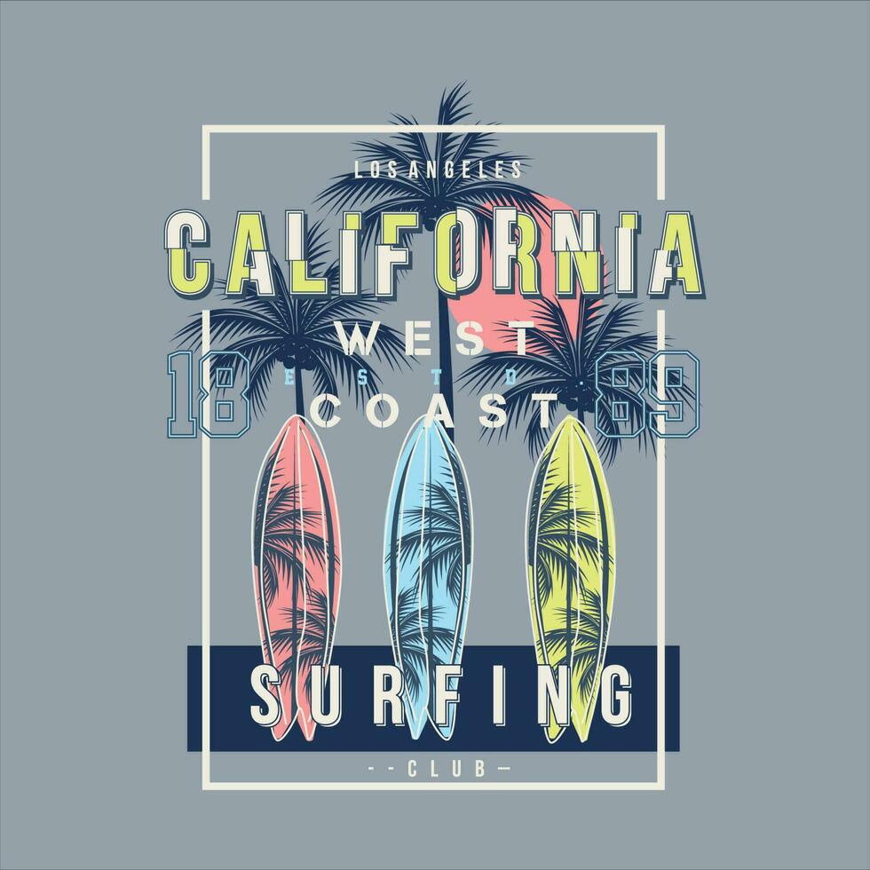 California lettering astratto, tipografia design vettore, grafico illustrazione, per t camicia vettore