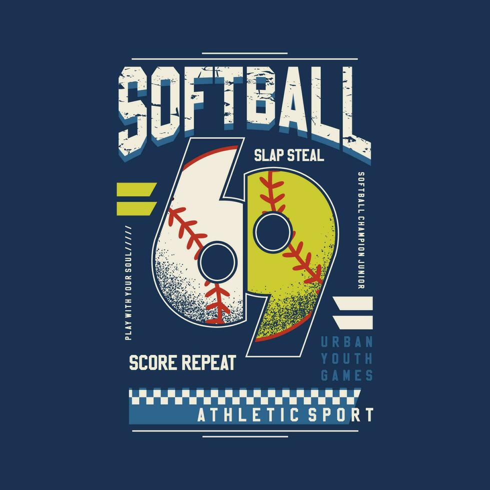 softball astratto simbolo sportivo grafico, tipografia vettore, t camicia design illustrazione, bene per pronto Stampa, e altro uso vettore