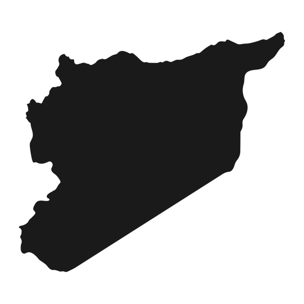 mappa della siria altamente dettagliata con bordi isolati su sfondo vettore