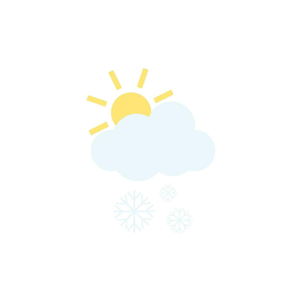 nevicando soleggiato tempo metereologico icona vettore