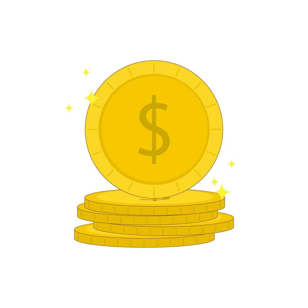 dollaro moneta icona vettore. piatto design illustrazione vettore